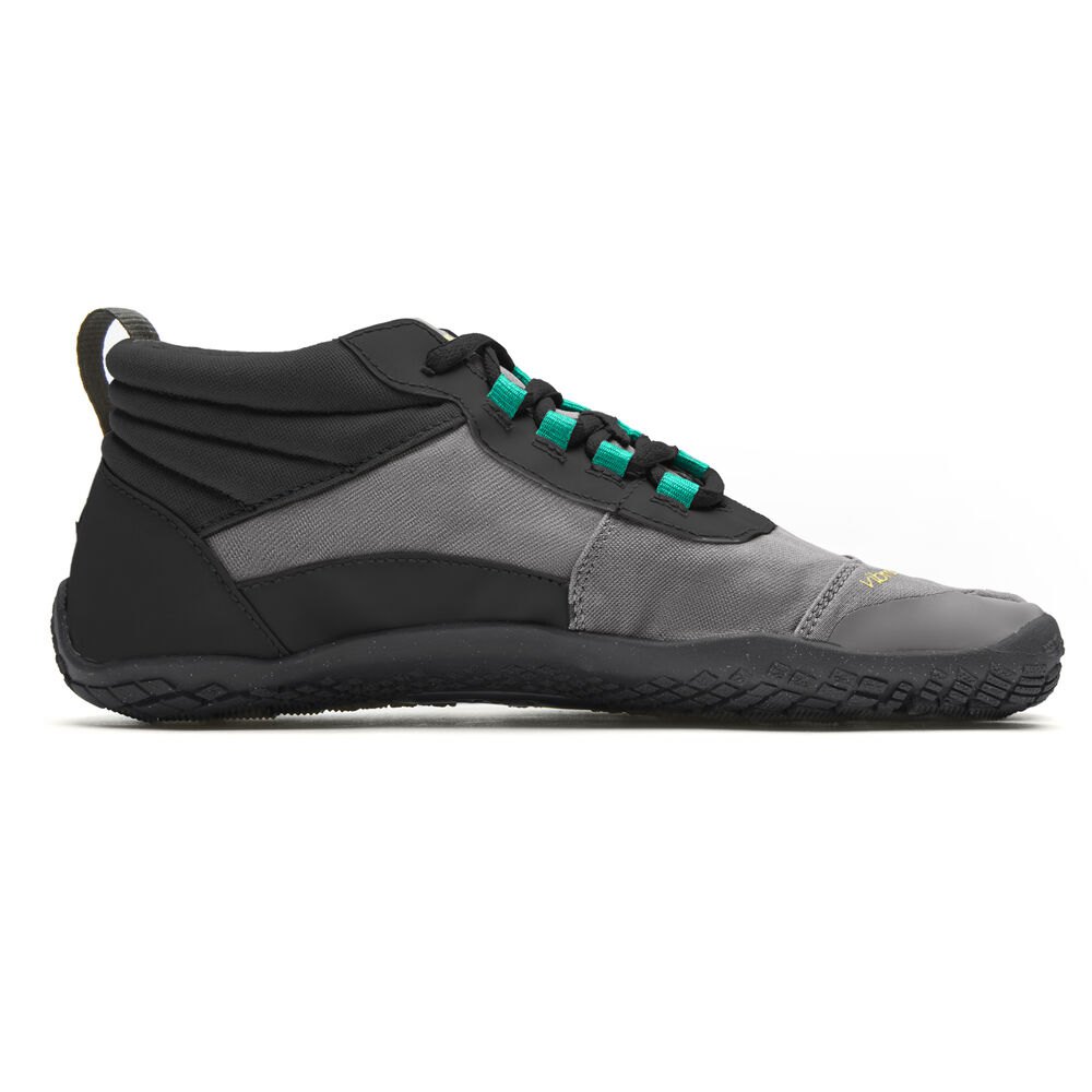 Vibram FiveFingers Dames V-Trek Insulated - Hardloopschoenen Zwart/Grijs/Groen - 641592SKQ